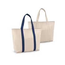 VILLE. Sacola 100% algodão canvas (280 g/m²) com bolso frontal e bolso interior - 92824